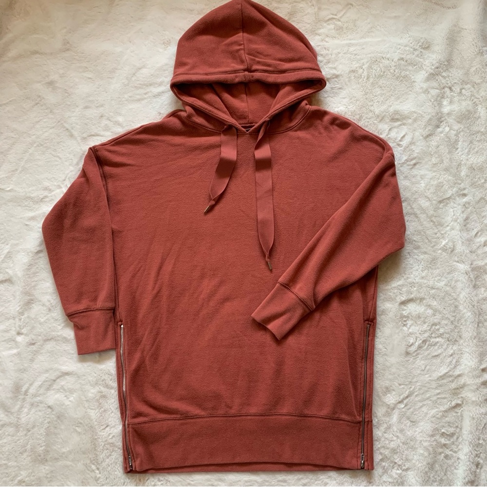 Aerie Pull-Over Hoodie Salmon Pink - SMALL
